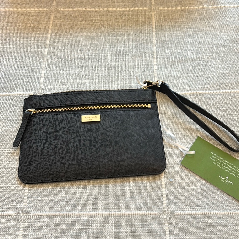 Kate Spade Tinie Laurel Way Black Wristlet, New